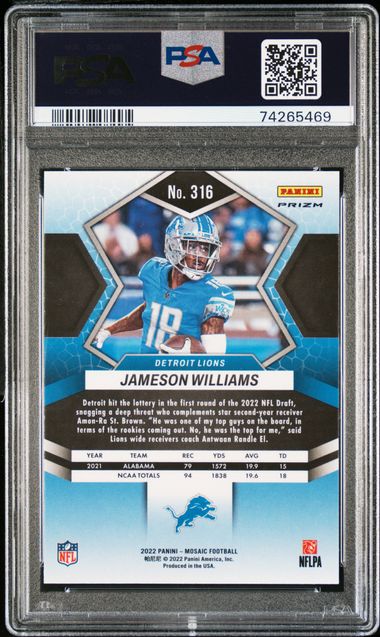 2022 PANINI PRIZM #95 JARED GOFF BLACK & WHITE CHECKER