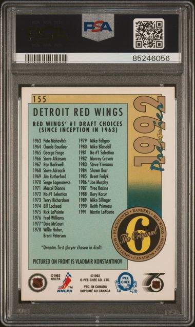 1991 O-PEE-CHEE PREMIER #155 VLADIMIR KONSTANTINOV