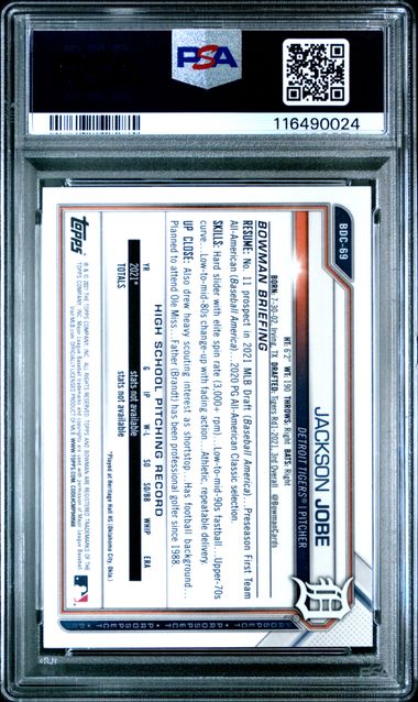 2021 BOWMAN DRAFT #BDC69 JACKSON JOBE CHROME-SPARKLE REFRACTOR