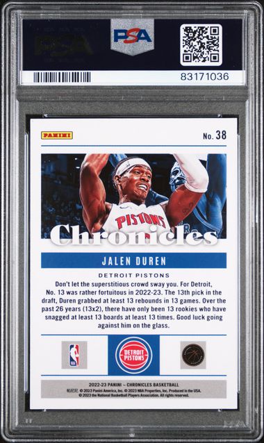 2022 PANINI CHRONICLES #38 JALEN DUREN BLUE
