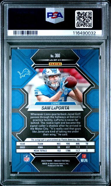 2023 PANINI MOSAIC #360 SAM LaPORTA AUTO-FUSION RED & YLW CHOICE