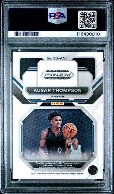 2023 PANINI PRIZM DRAFT PICKS SENSATIONAL SIGNATURE #SSAST AUSAR THOMPSON SENSATIONAL SIG-GREEN PRIZM
