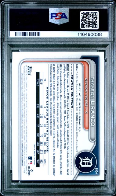 2024 BOWMAN DRAFT #BDC4 THAYRON LIRANZO CHROME-ORANGE REFRACTOR