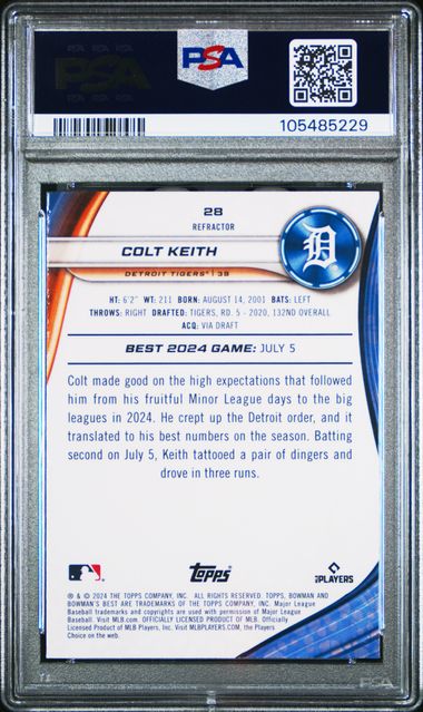 2024 BOWMAN'S BEST #28 COLT KEITH REFRACTOR