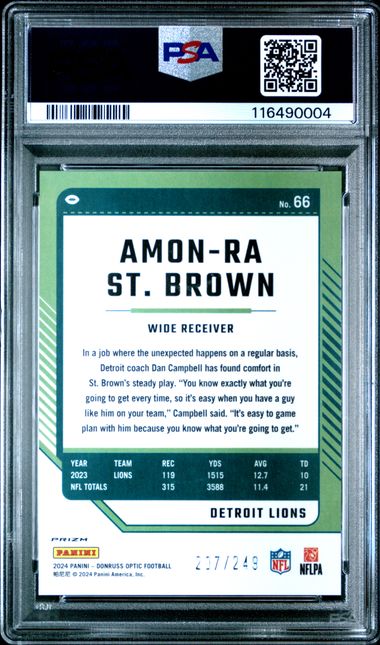 2024 PANINI DONRUSS OPTIC #66 AMON-RA ST. BROWN ORANGE