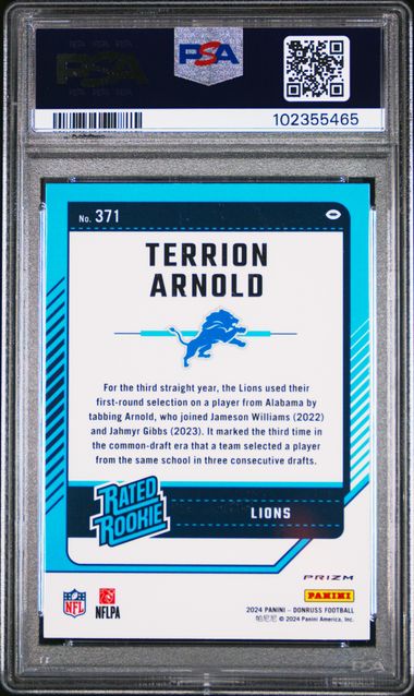 2024 PANINI DONRUSS #371 TERRION ARNOLD OPTIC PREVIEW-RED PANDORA