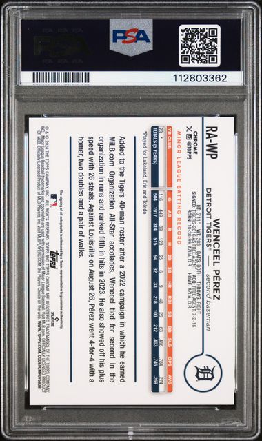 2024 TOPPS CHROME UPDATE CHROME BASEBALL UPDATE SERIES AUTOGRAPHS #RAWP WENCEEL PEREZ