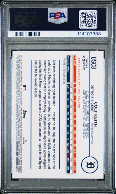 2024 TOPPS CHROME UPDATE #USC8 COLT KEITH ORANGE RAYWAVE