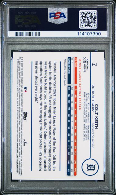 2024 TOPPS CHROME #2 COLT KEITH GOLD REFRACTOR
