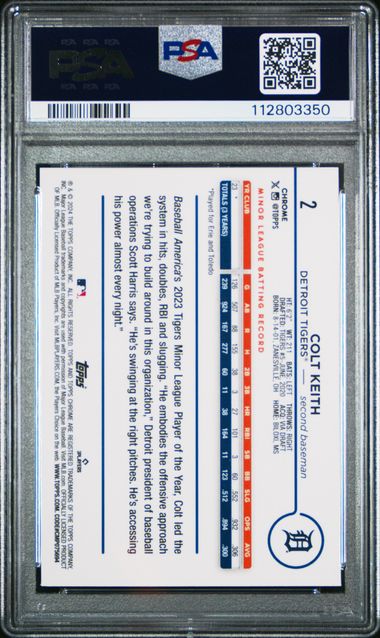2024 TOPPS CHROME #2 COLT KEITH NEGATIVE REFRACTOR