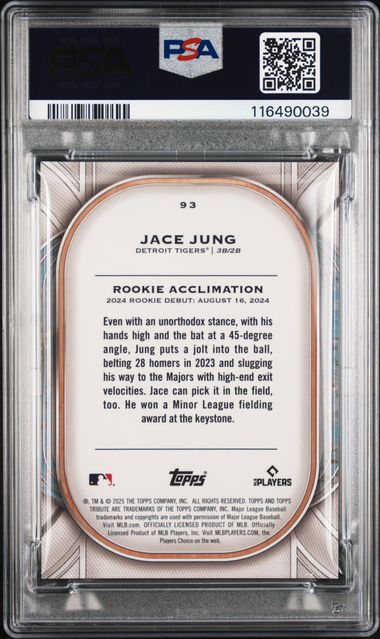 2025 TOPPS TRIBUTE #93 JACE JUNG GOLD