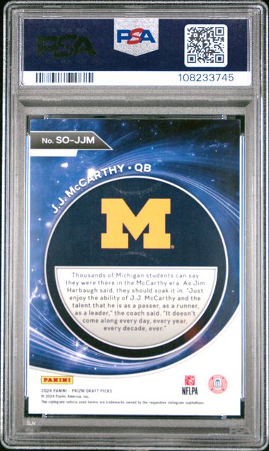 2024 PANINI PRIZM DRAFT PICKS STUDENT ORIENTATION #SOJJM JJ McCARTHY