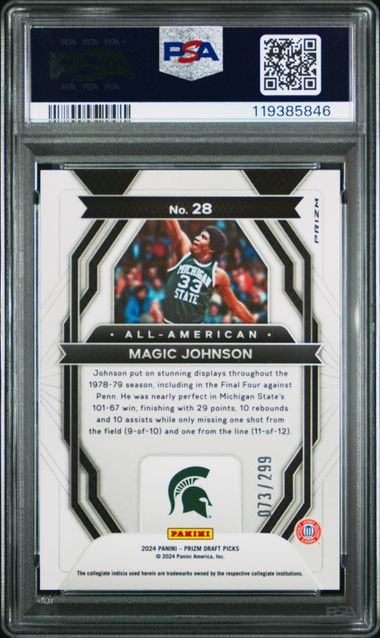 2024 PANINI PRIZM DRAFT PICKS ALL-AMERICAN #28 MAGIC JOHNSON ALL-AMERICAN-RED PULSAR