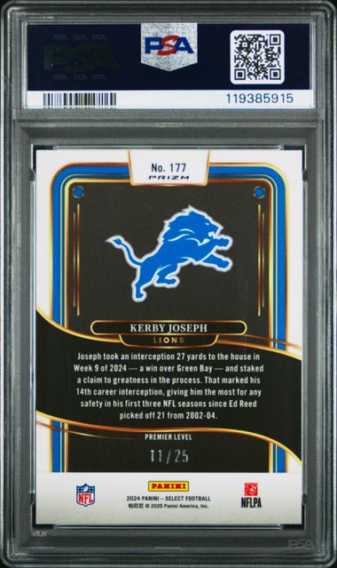 2024 PANINI SELECT #177 KERBY JOSEPH TIE-DYE PRIZM