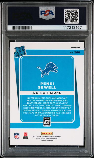 2021 PANINI DONRUSS OPTIC #260 PENEI SEWELL BLUE SCOPE