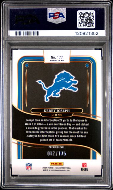 2024 PANINI SELECT #177 KERBY JOSEPH BLUE PRIZM