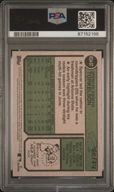 2023 TOPPS HERITAGE REAL ONE AUTOGRAPHS #ROAST SPENCER TORKELSON REAL ONE AUTOGRAPH-RED INK