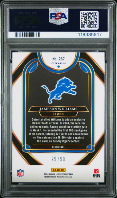2024 PANINI SELECT #267 JAMESON WILLIAMS BLUE PRIZM
