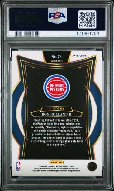 2024 PANINI SELECT #74 RON HOLLAND II TRI-COLOR PRIZM