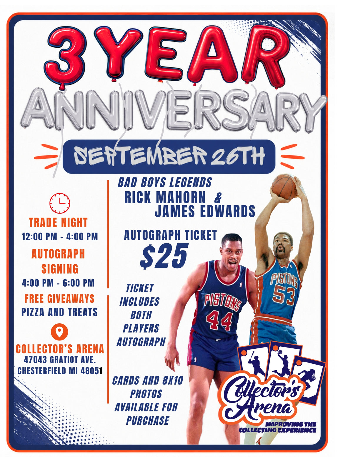 Rick Mahorn & James Edwards Autograph Ticket
