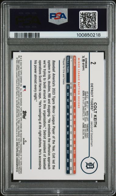 2024 TOPPS CHROME LOGOFRACTOR EDITION #2 COLT KEITH AQUA REFRACTOR