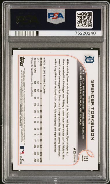 2022 TOPPS CHROME SAPPHIRE EDITION #151 SPENCER TORKELSON SAPPHIRE EDITION