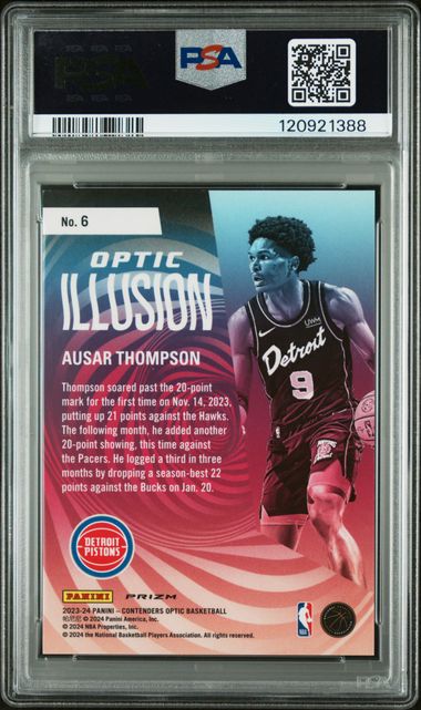 2023 PANINI CONTENDERS OPTIC OPTIC ILLUSION #6 AUSAR THOMPSON OPTIC ILLUSION-INTL RED