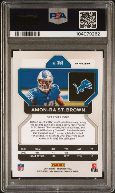 2021 PANINI PRIZM #358 AMON-RA ST. BROWN RED ICE