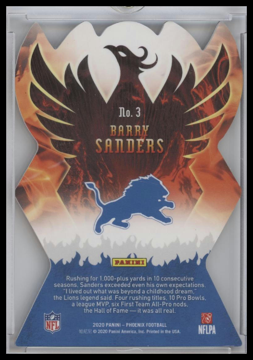 Barry Sanders 2020 Phoenix #3 Regeneration Die Cut
