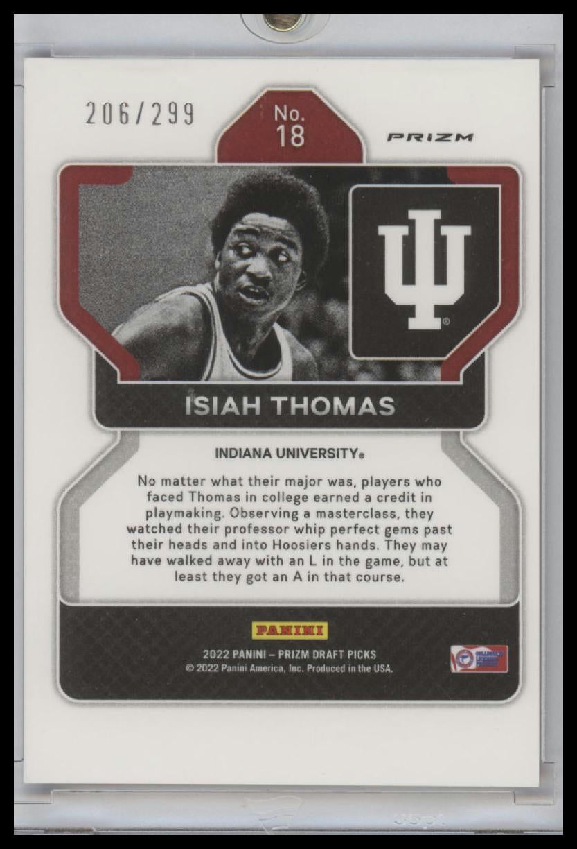 2022-23 Panini Prizm Draft Red Prizm Isiah Thomas #18 #/299