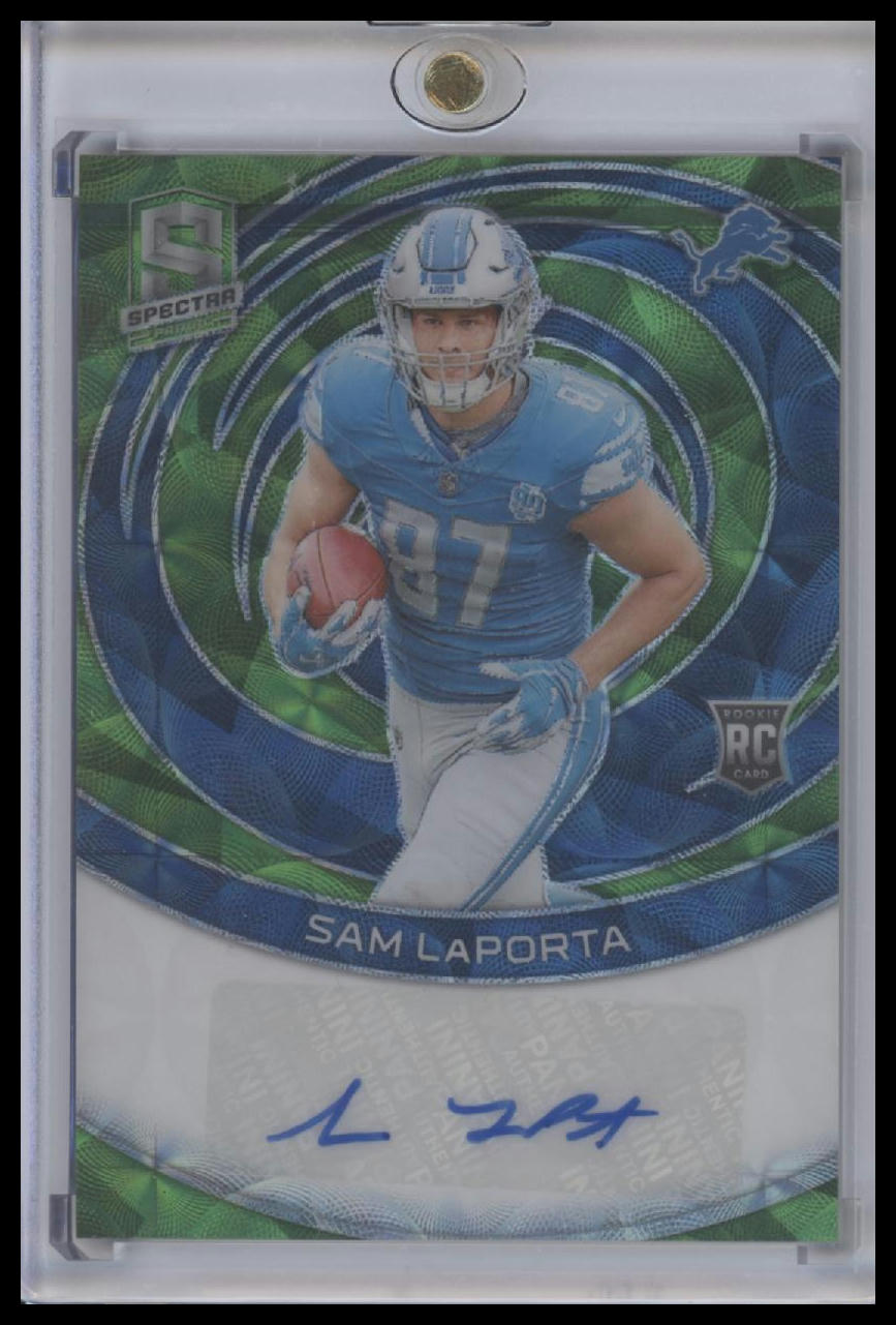 SAM LAPORTA ~ 2023 Panini Spectra Spectral Signatures Neon Green RC #RAU-SLA (/35)