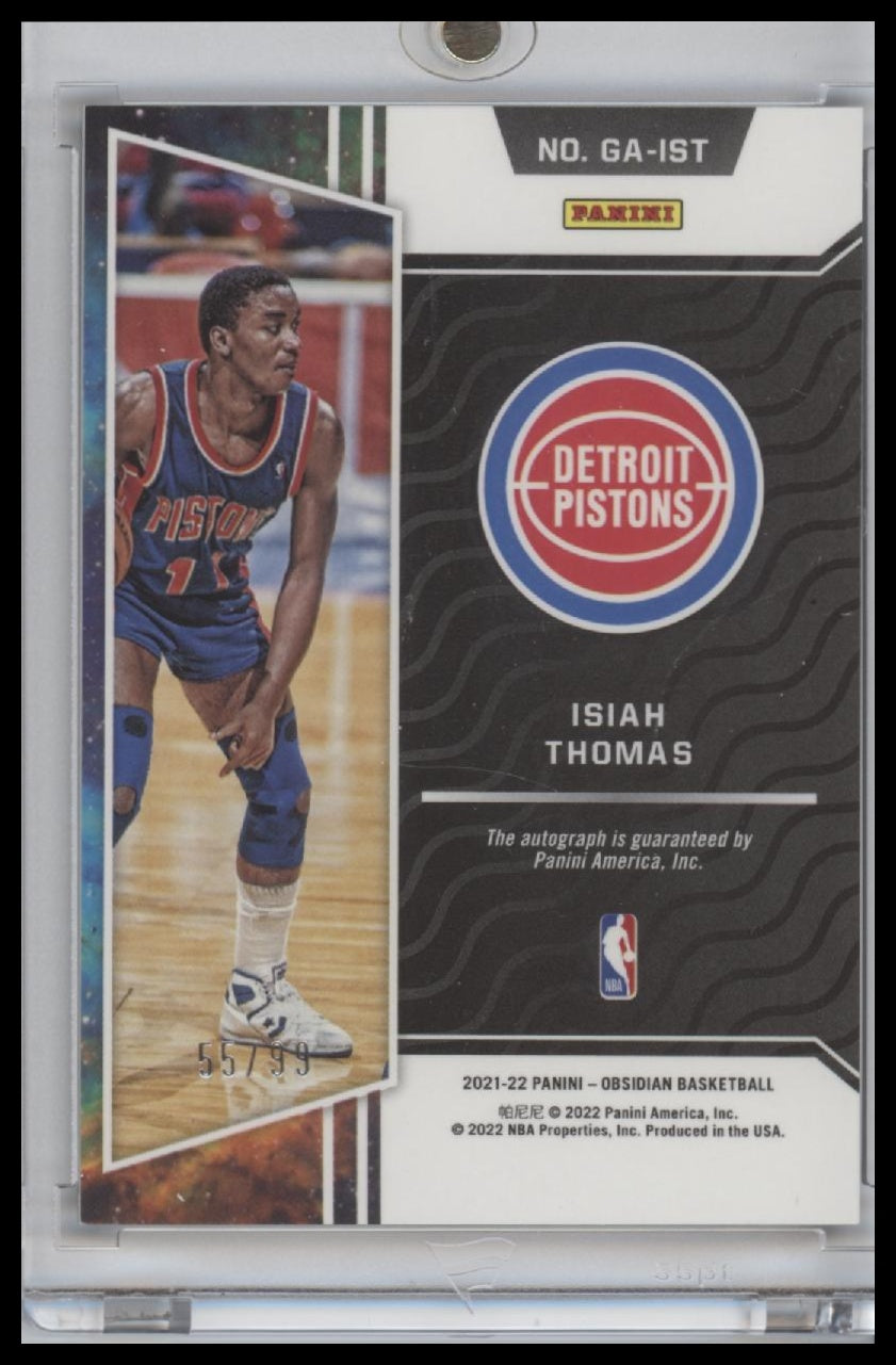 2021 PANINI OBSIDIAN GALAXY AUTOS #GAIST ISIAH THOMAS /99 AUTO