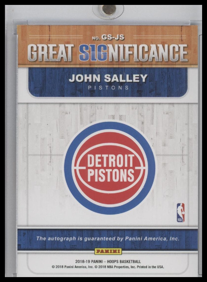 2018-19 NBA Hoops John Salley Great Significance Auto Autograph #GS-JS Pistons