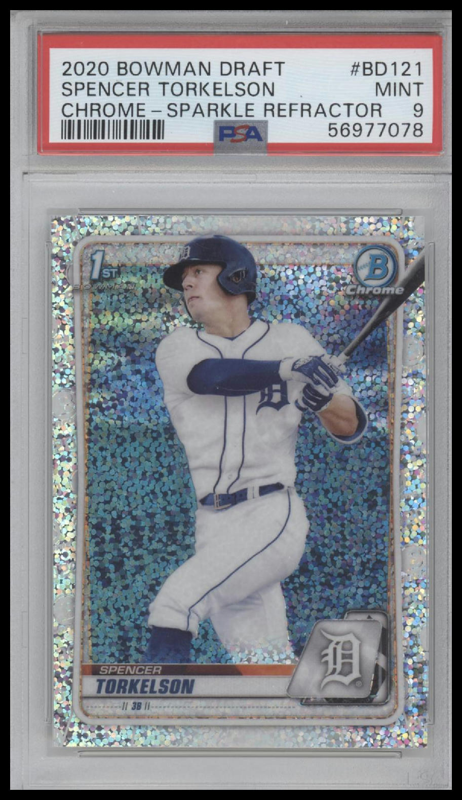 2020 BOWMAN DRAFT #BD121 SPENCER TORKELSON CHROME-SPARKLE REFRACTOR