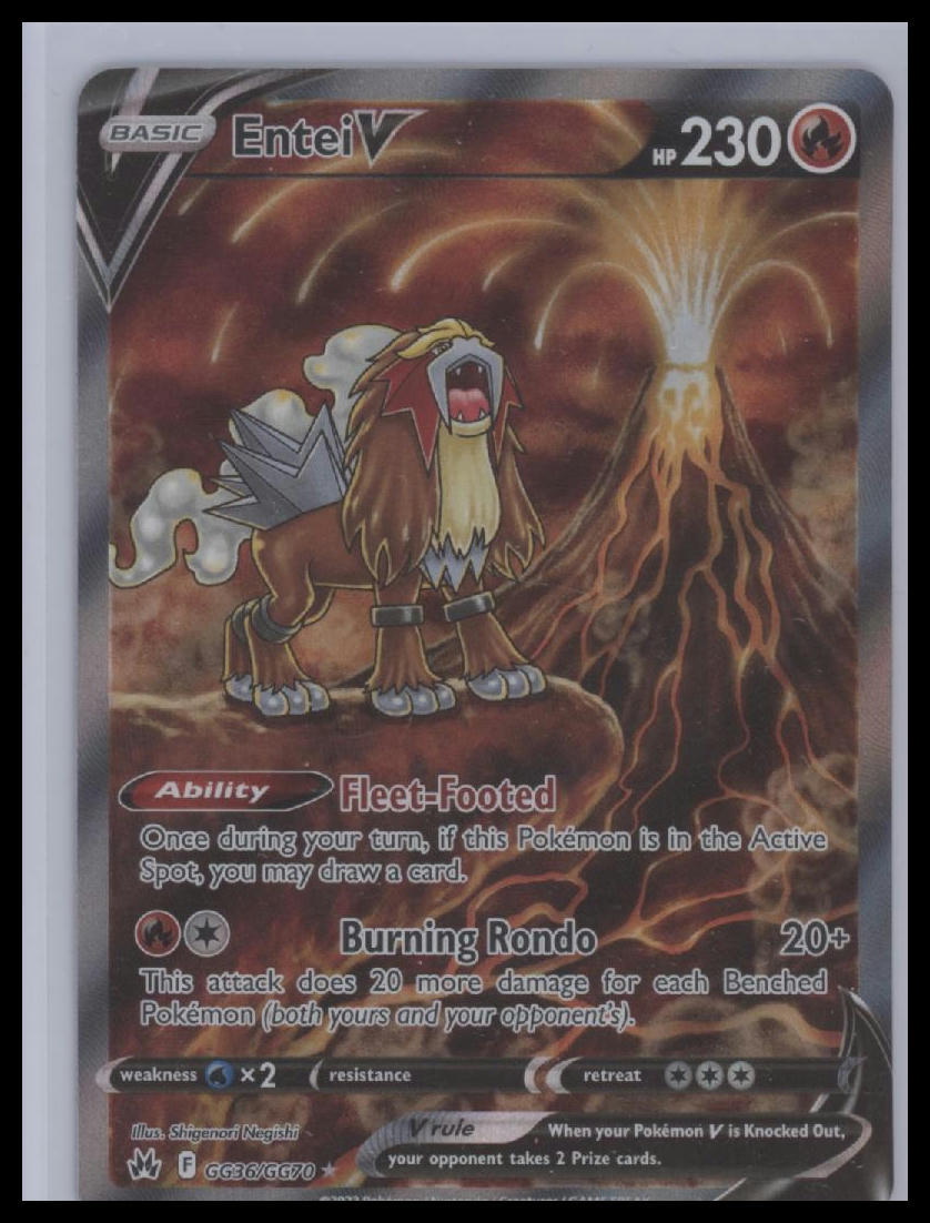 Pokemon Entei V Ultra Rare Galarian Gallery Crown Zenith GG36/GG70