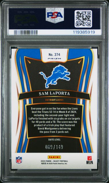 2024 PANINI SELECT #374 SAM LaPORTA TRI-COLOR PRIZM