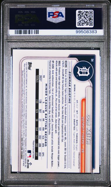 2024 BOWMAN CHROME #34 COLT KEITH AQUA RAYWAVE