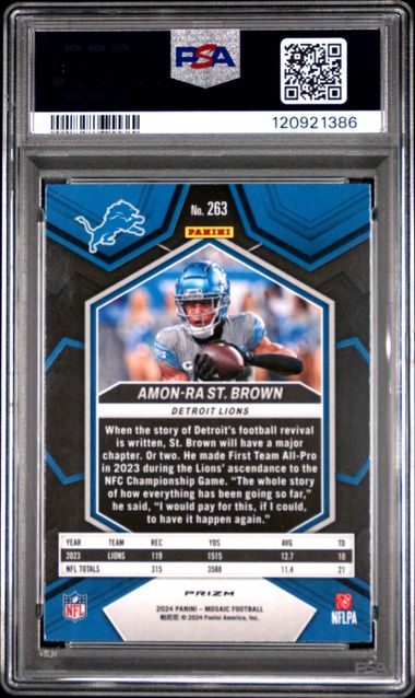 2024 PANINI MOSAIC #263 AMON-RA ST. BROWN GENESIS