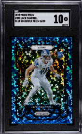 2023 Panini Prizm Jack Campbell Blue No Huddle Prizm SGC 10