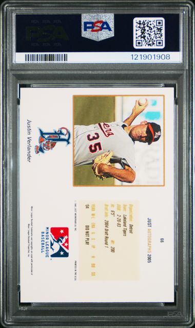 2005 JUST AUTOGRAPHS #66 JUSTIN VERLANDER