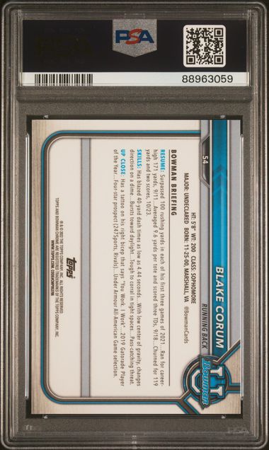 2021 BOWMAN UNIVERSITY CHROME PROSPECTS #54 BLAKE CORUM CH.PROS-GREEN SHIMMER REF.