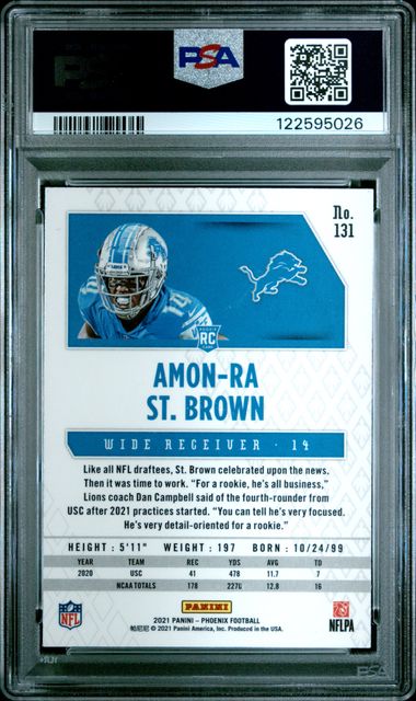 2021 PANINI PHOENIX #131 AMON-RA ST. BROWN FIRE BURST