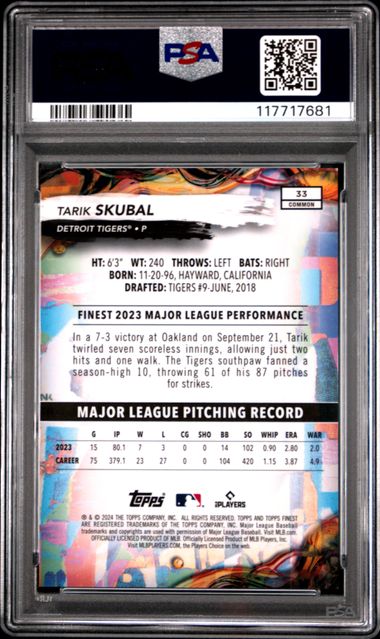2024 TOPPS FINEST #33 TARIK SKUBAL PURPLE CHECKERBOARD REF