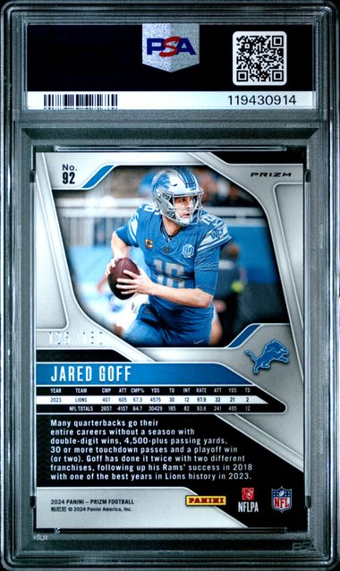 2024 PANINI PRIZM #92 JARED GOFF HYPER PRIZM