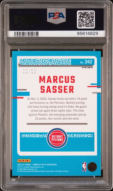 2023 PANINI DONRUSS OPTIC #242 MARCUS SASSER GOLD
