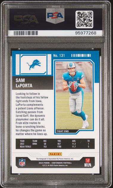 2023 PANINI CONTENDERS #131 SAM LaPORTA VAR-AUTO-PLAYOFF TICKET