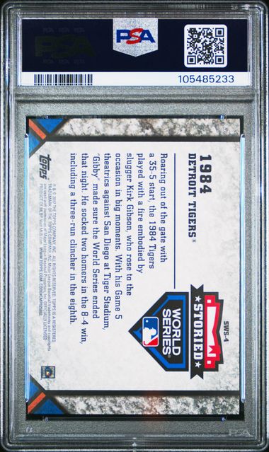 2017 TOPPS UPDATE STORIED WORLD SERIES #SWS4 1984 DETROIT TIGERS STORIED WORLD SERIES