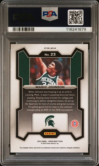 2024 PANINI PRIZM DRAFT PICKS #23 MAGIC JOHNSON GREEN PRIZM