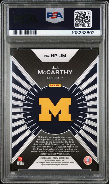 2024 PANINI PRIZM DRAFT PICKS HYPE #HPJM JJ McCARTHY