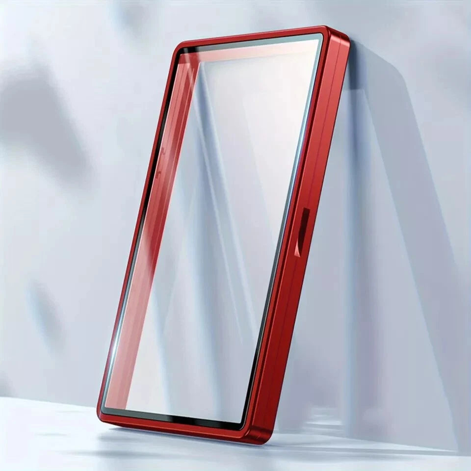 Red Magnetic Card Metal Slab Protector Bumper With Base Stand For PSA Graded Cards